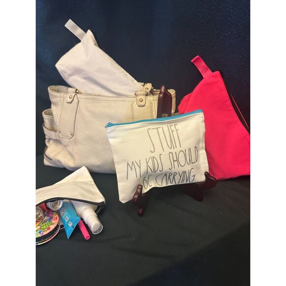 STUFF MY KIDS SHOULD BE CARRYING small makeup bag CUSTOM UNIQUE coin purse zip - Picture 2 of 5